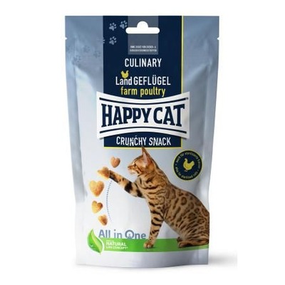 HappyCat Crunchy Snack farm poultry, przysmak dla kotów, kurczak i marchew