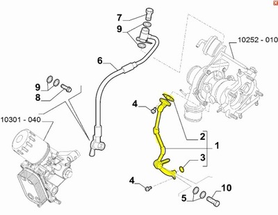 ПАТРУБОК SPŁYWU ТУРБИНЫ ALFA ROMEO GIULIETTA FIAT 500L 500X TIPO 1.4 TJET