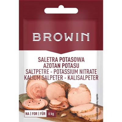Browin Saletra potasowa do peklowania mięsa szynek 20g na 10 kg