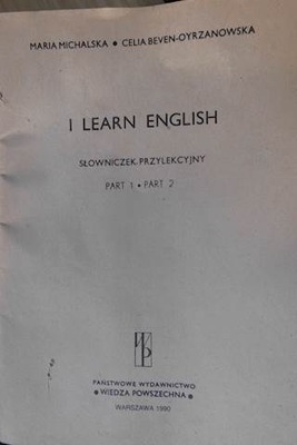 I Learn English Słowniczek Przylekcyjny Part 1