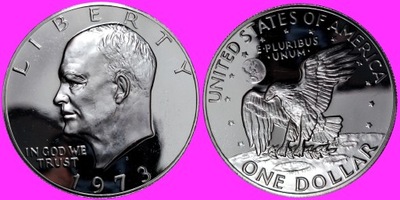 USA 1973-S- PROOF Srebrny Dolar Eisenhowera /U 369