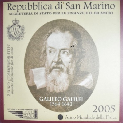San Marino, 2 Euro, Galileo Galilei, 2005, Rome, S