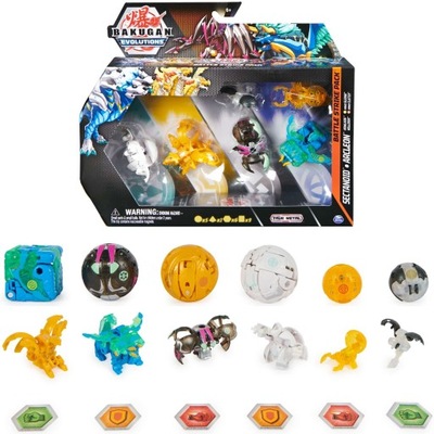 BAKUGAN EVOLUTIONS BATTLE STRIKE PACK 6 FIGUREK sectanoid arcleon nano sled