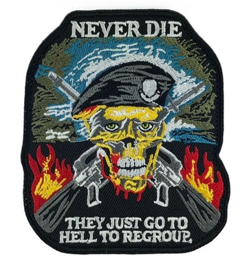 NEVER DIE Naszywka rzep MORALE PATCH nowość 10cm