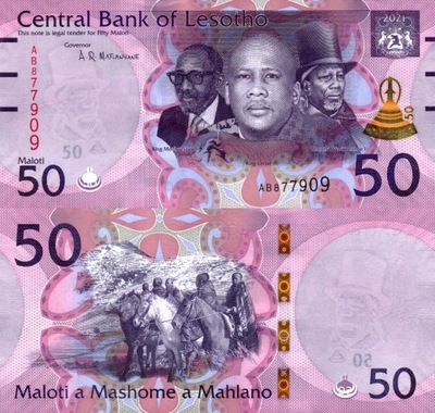 # LESOTHO - 50 MALOTI - 2021 - P-NEW - UNC