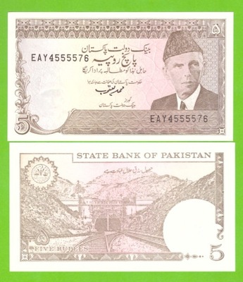 PAKISTAN 5 RUPEES 1984/1999 P-38(5-2) UNC