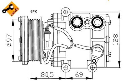 КОМПРЕССОР КОНДИЦИОНЕРА ПОДХОДИТ DO: FORD COUGAR, FIESTA IV, FIESTA V, FI