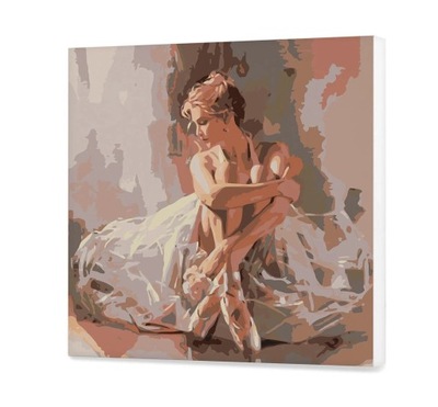 Zamyślona Baletnica Malowanie po numerach 50x50 cm