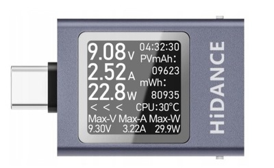 Tester USB Typ-C Amperomierz Woltomierz Miernik prądu i napięcia LCD