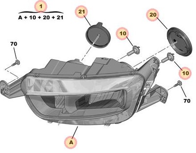 FARO DERECHA PARTE DELANTERA C4 PICASSO / C4 SPACETOURER OE 9677217280  