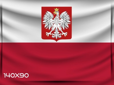 Flaga Flagi Polski Polski z Godłem140x90 cm. prod.