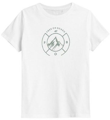T-shirt damski 4F TSD012 bawełniany biały XS