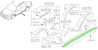 Молдинг порог левая subaru outback usa оригинал 2020- фото №1
