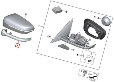 OE BMW ПОВОРОТНИК ЗЕРКАЛА BMW 8 G14 G15 G16