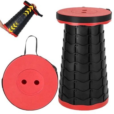 KRZESŁO SKŁADANE ROZKŁADANY STOŁEK TABORET DO DOMU OGRODU KEMPING CZERWONY