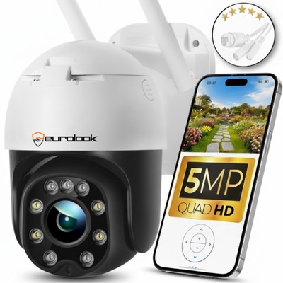 Kamera IP WIFI Zewnętrzna Obrotowa 5MPX ŚLEDZENIE
