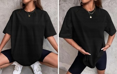 SHEIN T-SHIRT DAMSKI CZARNY LUŹNY BASIC 38 M 1ECA