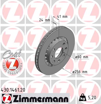 ZIMMERMANN 430.1461.20 DISKU STABDŽIŲ 