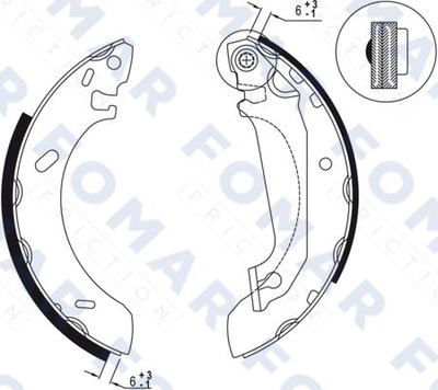 BRAKE SHOES BRAKE FOMAR FO0539  