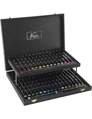 MARKERY DWUSTRONNE 36 KOLORÓW DREWNIANA SKRZYNKA