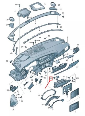 Audi a7 sportback 4g правый приборная панель switch trim rhd 4g8858342aaz3 фото №1