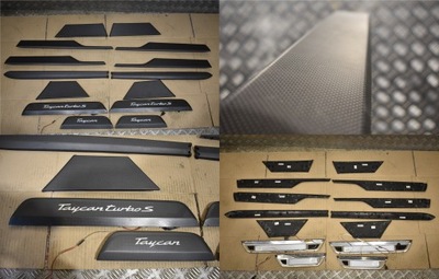 Накладки декоры led карбон kpl. porsche taycan 1 фото №1