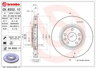 BREMBO 09.B352.11 DISC BRAKE  