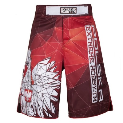 Spodenki Grappling POLSKA red do MMA 2XL EXTREME HOBBY