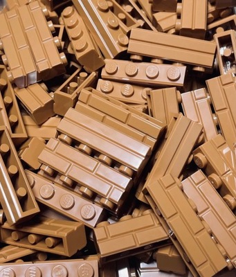 LEGO Építőkocka 50db Tégla Kocka Tégla 1x4 Közepes Nugát 15533
