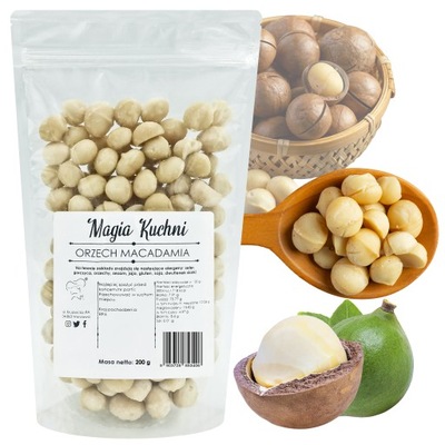 Orzechy MACADAMIA 200g MAKADAMIA naturalne ŚWIEŻE