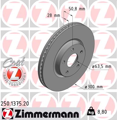 ZIMMERMANN 250.1375.20 DISCO DE FRENADO  