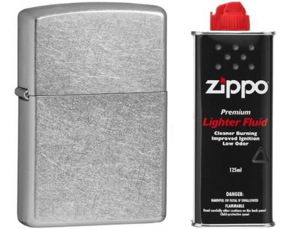 ZESTAW zapalniczka Zippo 207 Classic Street Chrome +benzyna