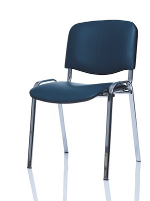 Krzesło do poczekalni ISO chrom tapicerka zmywalna