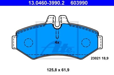 ATE 13.0460-3990.2 ZAPATAS DE FRENADO PARTE TRASERA VW LT 28-46 2,5-2,8 TDI 96-06  