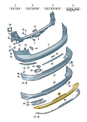 Дифузор заднього бампера audi q3 aso оригінал фото №1