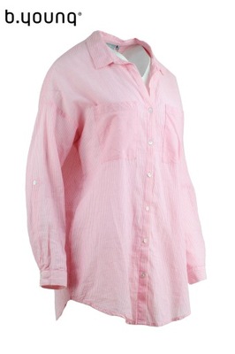 B.YOUNG koszula różowa w paski bawełna 38 +GRATIS