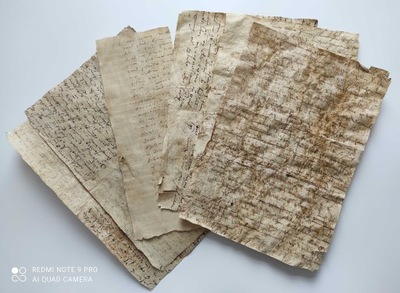 5 kart z rękopisami z ok. 1560-1580 r. Lipsk