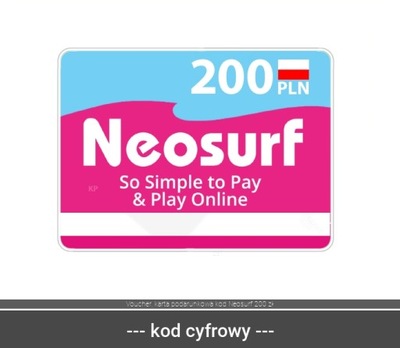 Voucher, karta podarunkowa kod Neosurf 200 zł