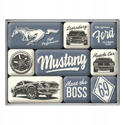 JUEGO 9 MAGNESOW FORD MUSTANG THE BOSS AL LODOWKE  