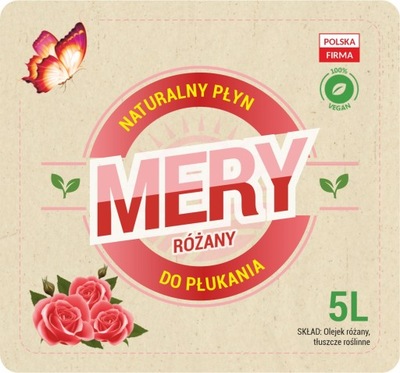 Ekologiczny Płyn do płukania Mery-Różany 5L