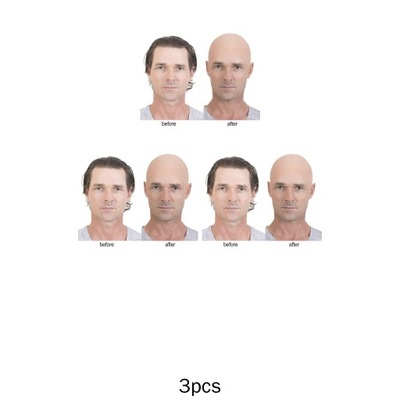 3 sztuka lateksowa łysa czapka