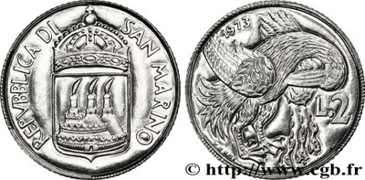 SAN MARINO 2 liry 1973