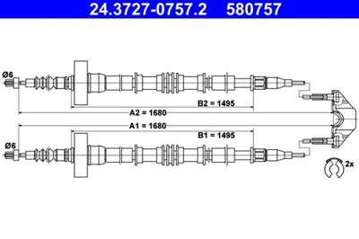 CABLE DE FRENADO DE MANO ZAFIRA A T98 ATE 24425112  