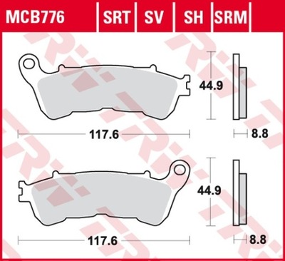 TRW КОЛОДКИ HAM. ПЕРЕД MOTO.SINTER STREET HONDA CBF 1000 ABS 06-10 HONDA VFR