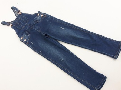 DENIM CO jeansowe SPODNIE OGRODNICZKI przetarcia MODNE _ 128cm