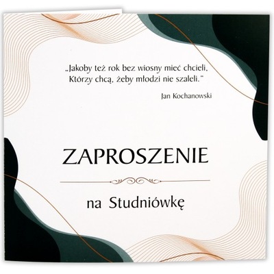 Zaproszenia na studniówkę studniówkowe Bal