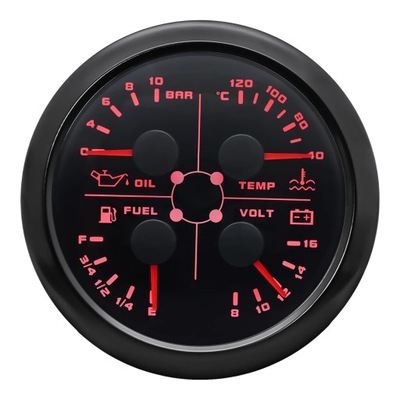 85MM WATER ТЕМПЕРАТУРЫ OIL PRESSURE FUEL LEVEL VOLTAGE GAUGE 4 IN 1 M~74151