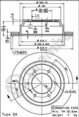 Диск гальмівна opel frontera 95-04 задня фото №1