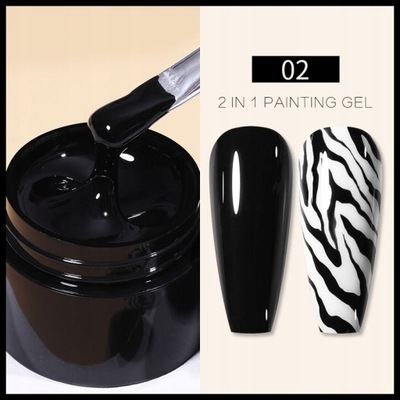 BORN PRETTY 5ml Żel Malujący 2 W 1 Nail Art Czarny