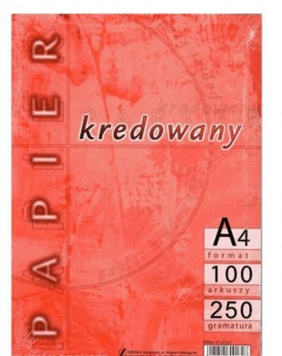 KRESKA Papier Kredowy Błyszczący 100 Kartek 250g